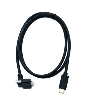 SYSTEM-S USB 3.1 Gen 2 Kabel 100 cm Typ C Stecker zu Stecker Double Screw Winkel Up Down 10 Gbit/s