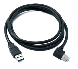 SYSTEM-S USB 3.0 Cable 150 cm Type B Male to A Male Adapter Angled Down Angled 5 Gbit/s 100W in Black