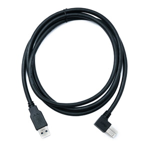 SYSTEM-S USB 3.0 Kabel 150 cm Typ B Stecker zu A Stecker Adapter Winkel Down Angled 5 Gbit/s 100W in Schwarz