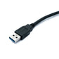 SYSTEM-S USB 3.0 Kabel 150 cm Typ B Stecker zu A Stecker Winkel Down Angled 5 Gbit/s 100W in Schwarz