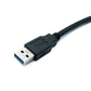 Câble USB 3.0 SYSTEM-S 150 cm type B mâle vers A mâle coudé à angle droit 5 Gbit/s 100 W en noir