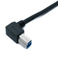 Câble USB 3.0 SYSTEM-S 150 cm type B mâle vers A mâle coudé à angle droit 5 Gbit/s 100 W en noir