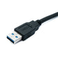 SYSTEM-S USB 3.0 Kabel 150 cm Typ B Stecker zu A Stecker Winkel Up Angled 5 Gbit/s 100W in Schwarz
