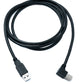 SYSTEM-S USB 3.0 Kabel 150 cm Typ B Stecker zu A Stecker Adapter Winkel Left-Angled 5 Gbit/s 100W in Schwarz