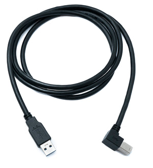 SYSTEM-S USB 3.0 Cable 150 cm Type B Male to A Male Adapter Angle Left-Angled 5 Gbit/s 100W in Black