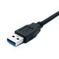 SYSTEM-S USB 3.0 Kabel 150 cm Typ B Stecker zu A Stecker Adapter Winkel Left-Angled 5 Gbit/s 100W in Schwarz