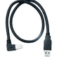 SYSTEM-S USB 3.0 Kabel 50 cm Typ B Stecker zu A Stecker Adapter Winkel Left-Angled 5 Gbit/s 100W in Schwarz