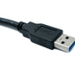 SYSTEM-S USB 3.0 Kabel 50 cm Typ B Stecker zu A Stecker Adapter Winkel Left-Angled 5 Gbit/s 100W in Schwarz