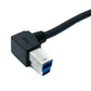 SYSTEM-S USB 3.0 Kabel 50 cm Typ B Stecker zu A Stecker Adapter Winkel Left-Angled 5 Gbit/s 100W in Schwarz