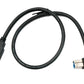 SYSTEM-S USB 3.0 Kabel 50 cm Typ B Stecker zu A Stecker Winkel Down Angled 5 Gbit/s 100W in Schwarz