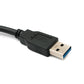 SYSTEM-S USB 3.0 Cable 50 cm Type B Male to A Male Adapter Angle Up Angled 5 Gbit/s 100W in Black