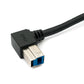 SYSTEM-S USB 3.0 Cable 50 cm Type B Male to A Male Adapter Angle Up Angled 5 Gbit/s 100W in Black