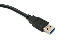 SYSTEM-S USB 3.0 Kabel 50 cm Typ B Stecker zu A Stecker Adapter Winkel Right-Angled 5 Gbit/s 100W in Schwarz