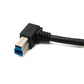 SYSTEM-S USB 3.0 Kabel 50 cm Typ B Stecker zu A Stecker Adapter Winkel Right-Angled 5 Gbit/s 100W in Schwarz