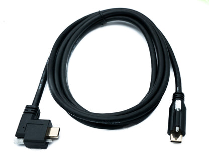 SYSTEM-S USB 3.1 Gen 2 Kabel 200 cm Typ C Stecker zu Stecker Single Screw Winkel Left Right 10 Gbit/s 100W