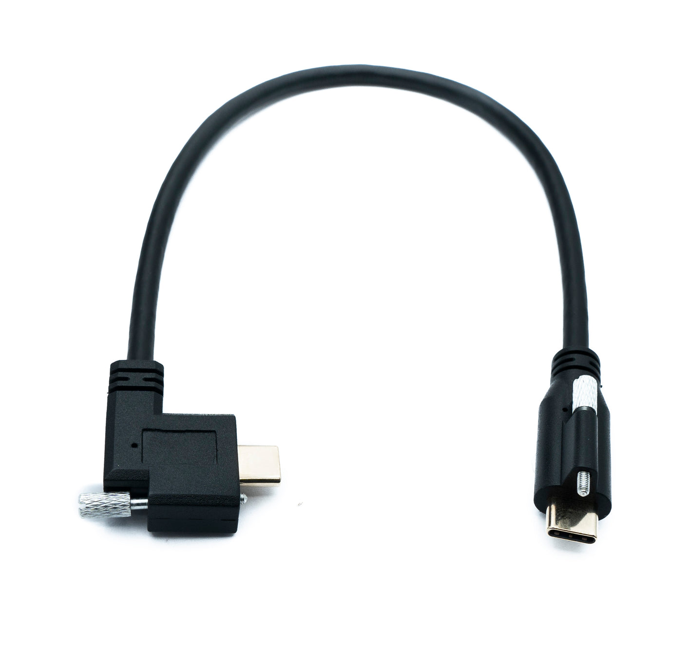 SYSTEM-S USB 3.1 Gen 2 Kabel 30 cm Typ C Stecker zu Stecker Single Screw Winkel Left Right 10 Gbit/s 100W