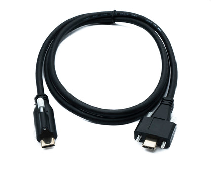 SYSTEM-S USB 3.1 Gen 2 Kabel 100 cm Typ C Stecker zu Stecker Single Double Screw 10 Gbit/s 100W