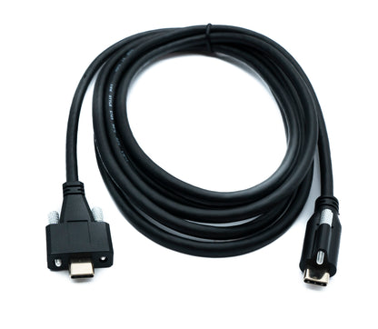 SYSTEM-S USB 3.1 Gen 2 Kabel 200 cm Typ C Stecker zu Stecker Single Double Screw 10 Gbit/s 100W