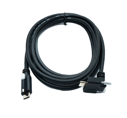 SYSTEM-S USB 3.1 Gen 2 Kabel 200 cm Typ C Stecker zu Stecker Single Double Screw Winkel Up Down 10 Gbit/s 100W