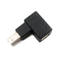 SYSTEM-S USB 2.0 Adapter Typ B Stecker zu Buchse abfwärts gewinkelt Winkel Kabel in Schwarz