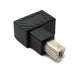 SYSTEM-S USB 2.0 Adapter Typ B Stecker zu Buchse abfwärts gewinkelt Winkel Kabel in Schwarz