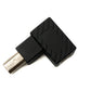 SYSTEM-S USB 2.0 Adapter Typ B Stecker zu Buchse links gewinkelt Winkel Kabel in Schwarz