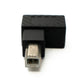 SYSTEM-S USB 2.0 Adapter Typ B Stecker zu Buchse links gewinkelt Winkel Kabel in Schwarz