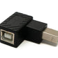 SYSTEM-S USB 2.0 Adapter Typ B Stecker zu Buchse links gewinkelt Winkel Kabel in Schwarz