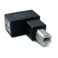 SYSTEM-S USB 2.0 Adapter Typ B Stecker zu Buchse rechts gewinkelt Winkel Kabel in Schwarz