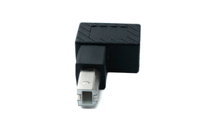 Adaptateur SYSTEM-S USB 2.0 type B mâle vers femelle, câble coudé vers le haut en noir