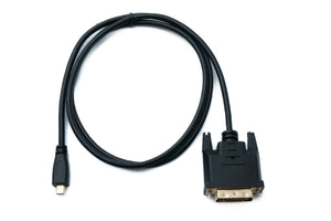 SYSTEM-S HDMI cable 100 cm micro male to DVI D 24+1 25 pin male panel mount screw adapter