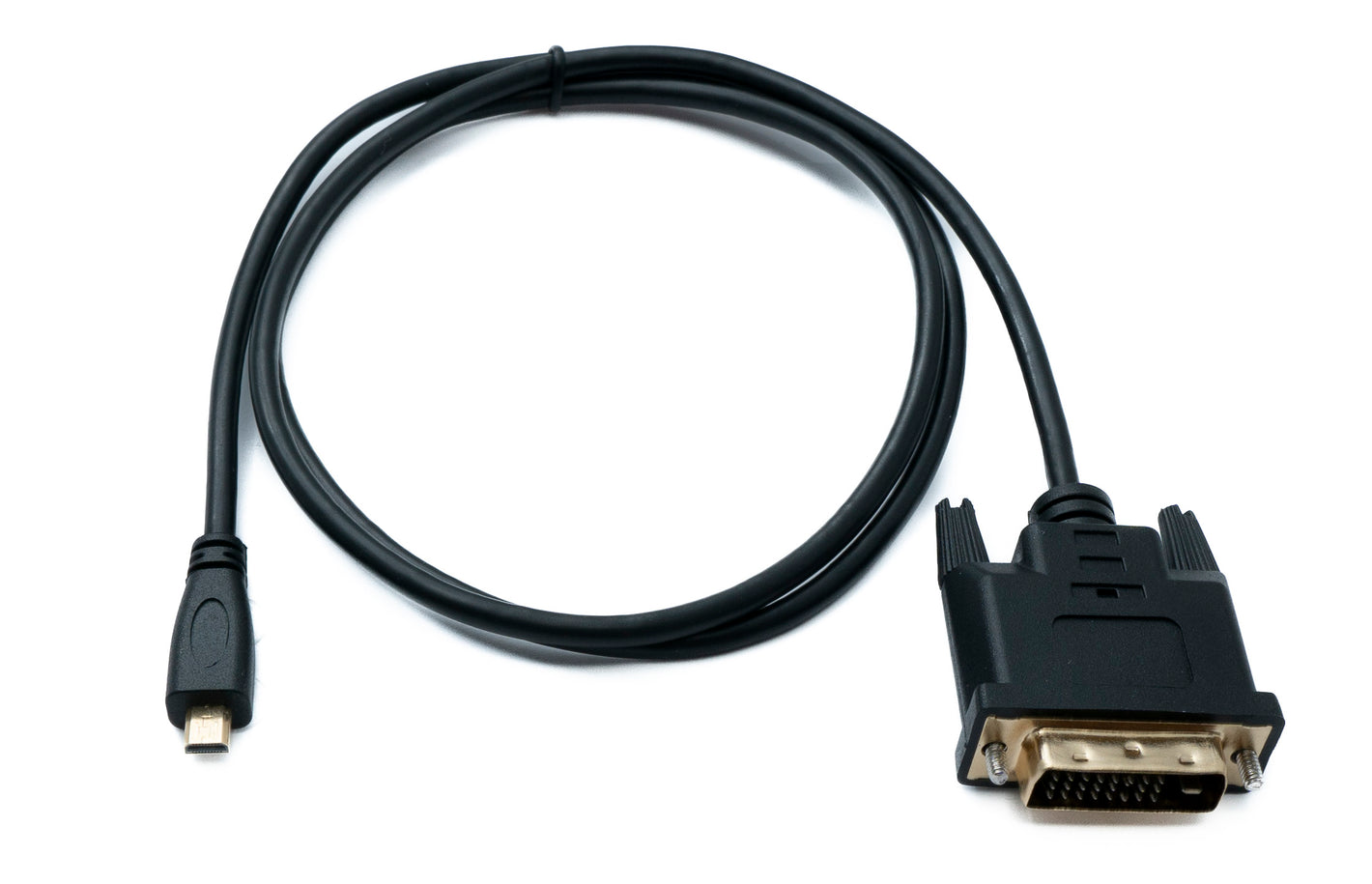 SYSTEM-S HDMI Kabel 100 cm Micro Stecker zu DVI D 24+1 25 Pin Stecker Panel Mount Schraube