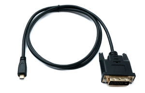 SYSTEM-S HDMI cable 100 cm micro male to DVI D 24+1 25 pin male panel mount screw adapter