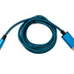 Câble USB SYSTEM-S Audio 100 cm Prise jack 3,5 mm vers fiche 2.0 type A Adaptateur AUX tressé bleu