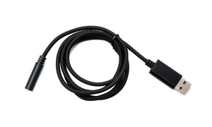 SYSTEM-S Audio USB Kabel 100 cm 3,5mm Klinke Buchse zu 2.0 Typ A Stecker AUX Adapter geflochten Schwarz