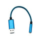 SYSTEM-S Audio USB Kabel 20 cm 3,5mm Klinke Buchse zu 2.0 Typ A Stecker AUX geflochten Blau