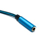 SYSTEM-S Audio USB Kabel 20 cm 3,5mm Klinke Buchse zu 2.0 Typ A Stecker AUX geflochten Blau