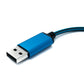 SYSTEM-S Audio USB Kabel 20 cm 3,5mm Klinke Buchse zu 2.0 Typ A Stecker AUX geflochten Blau