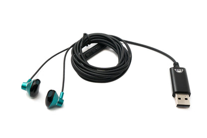 SYSTEM-S Stereo In Ear Noise Canceling Headphones 2 m USB 2.0 Volume Control Microphone Bag Green