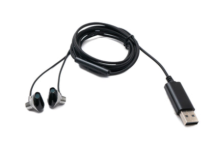 SYSTEM-S Stereo In Ear Noise Canceling Headphones 2 m USB 2.0 Volume Control Microphone Bag Gray