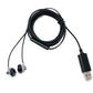 SYSTEM-S Stereo In Ear Noise Cancelling Kopfhörer 2 m USB 2.0 Lautstärkeregler Mikrofon Tasche Grau