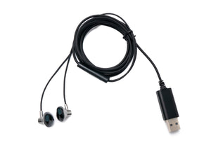 SYSTEM-S Stereo In Ear Noise Canceling Headphones 2 m USB 2.0 Volume Control Microphone Bag Gray