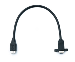 SYSTEM-S USB 3.0 Kabel 30 cm Micro B Stecker zu Typ B Stecker Panel Mount Adapter