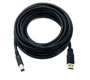 SYSTEM-S USB 3.0 Kabel 5 m Typ B Stecker zu A Stecker Adapter 5 Gbit/s 100W in Schwarz