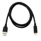 SYSTEM-S USB 3.1 Kabel 100 cm Typ C Stecker zu 3.0 A Stecker Adapter 5 Gbit/s 100W in Schwarz