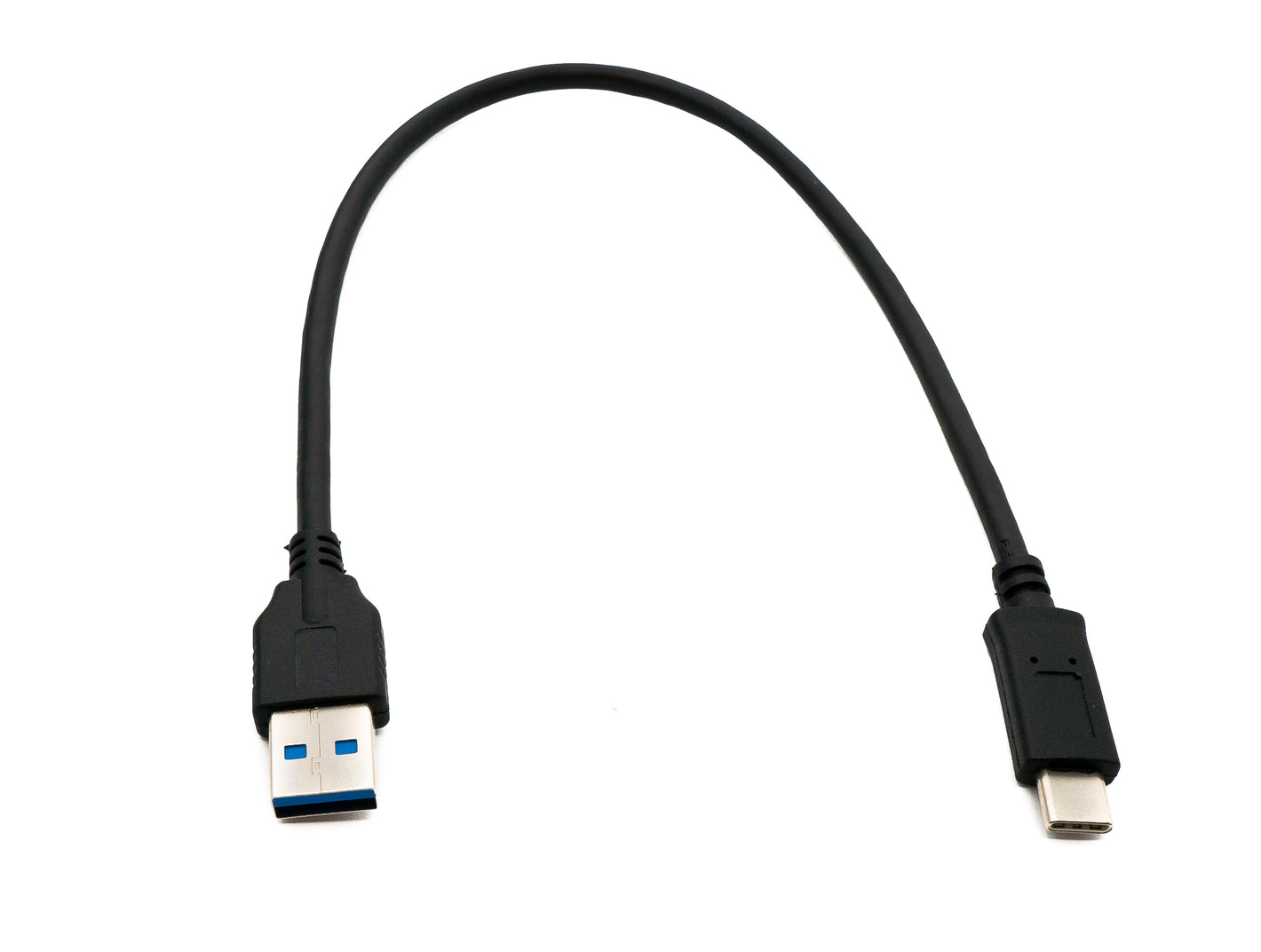 SYSTEM-S USB 3.1 Kabel 30 cm Typ C Stecker zu 3.0 A Stecker Adapter 5 Gbit/s 100W in Schwarz