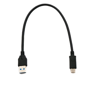 SYSTEM-S USB 3.1 Kabel 30 cm Typ C Stecker zu 3.0 A Stecker Adapter 5 Gbit/s 100W in Schwarz