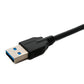 SYSTEM-S USB 3.1 Kabel 30 cm Typ C Stecker zu 3.0 A Stecker Adapter 5 Gbit/s 100W in Schwarz