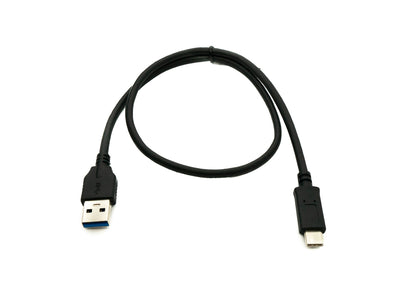 SYSTEM-S USB 3.1 Kabel 50 cm Typ C Stecker zu 3.0 A Stecker Adapter 5 Gbit/s 100W in Schwarz