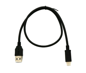 SYSTEM-S USB 3.1 Kabel 50 cm Typ C Stecker zu 3.0 A Stecker Adapter 5 Gbit/s 100W in Schwarz